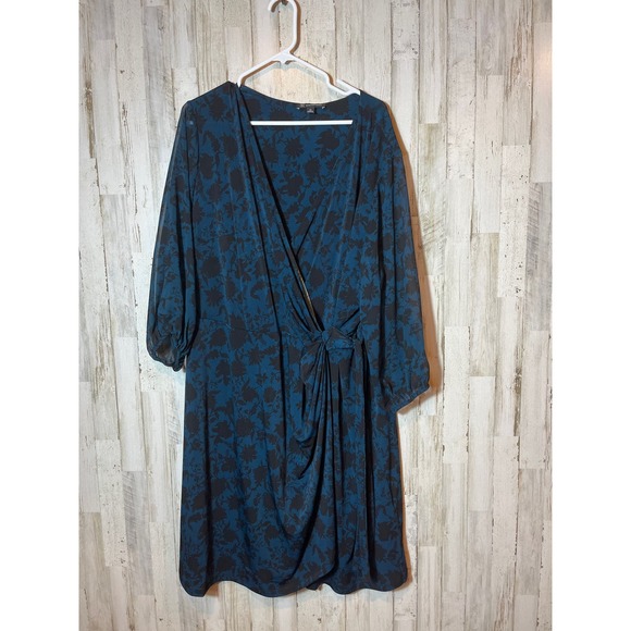 INC 3X‎ Wrap Dress Sheer Sleeves - Picture 1 of 4